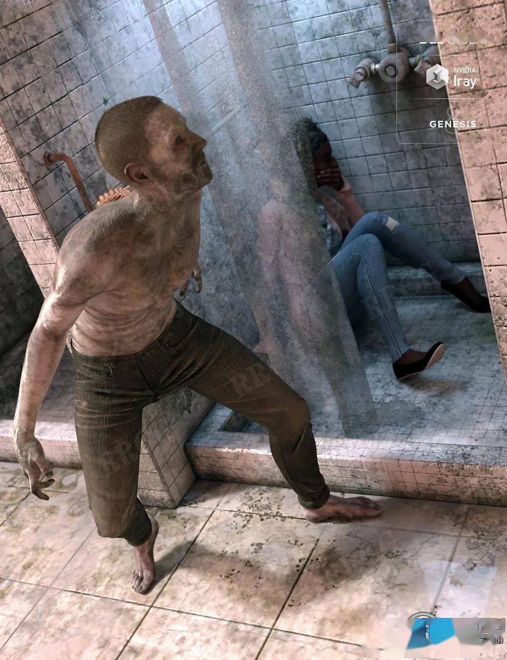 恐怖僵尸对战场景生存技能姿势3d模型合集