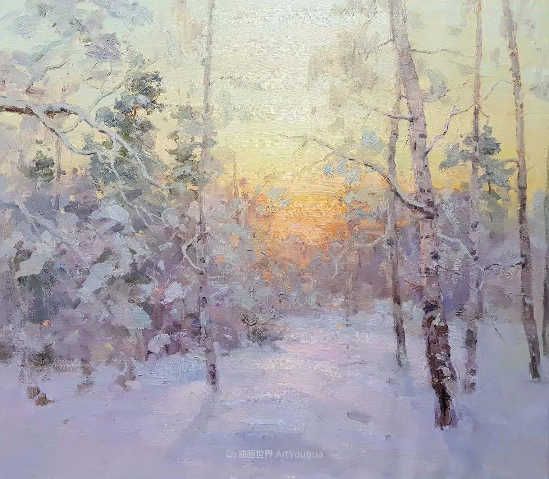 吉尔吉斯斯坦画家笔下如此清新秀丽的油画风景作品简简单单的美