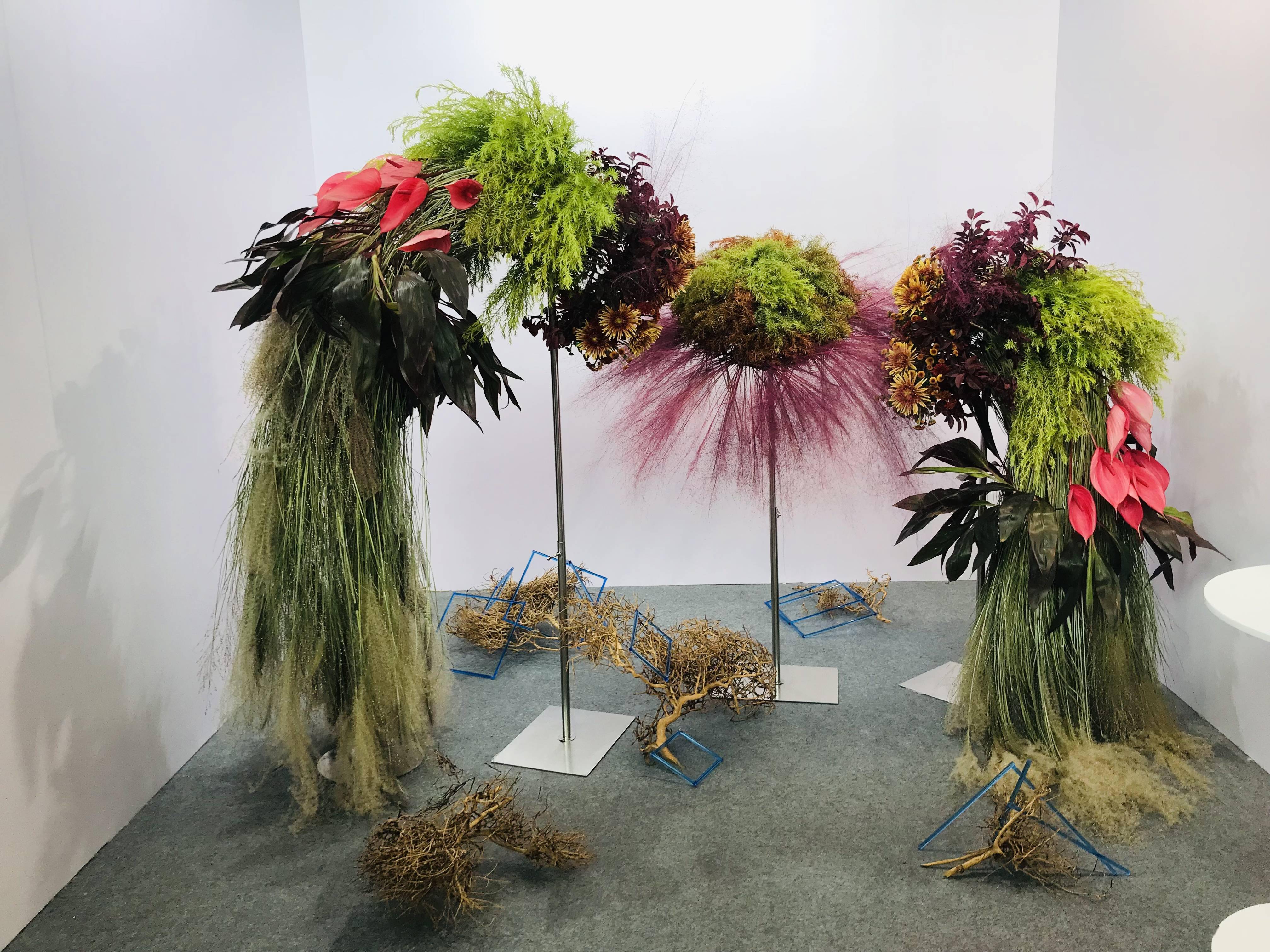 鲜花|逛展｜蛋壳、马赛克、鸟类羽翼，这届花植节作品很艺术