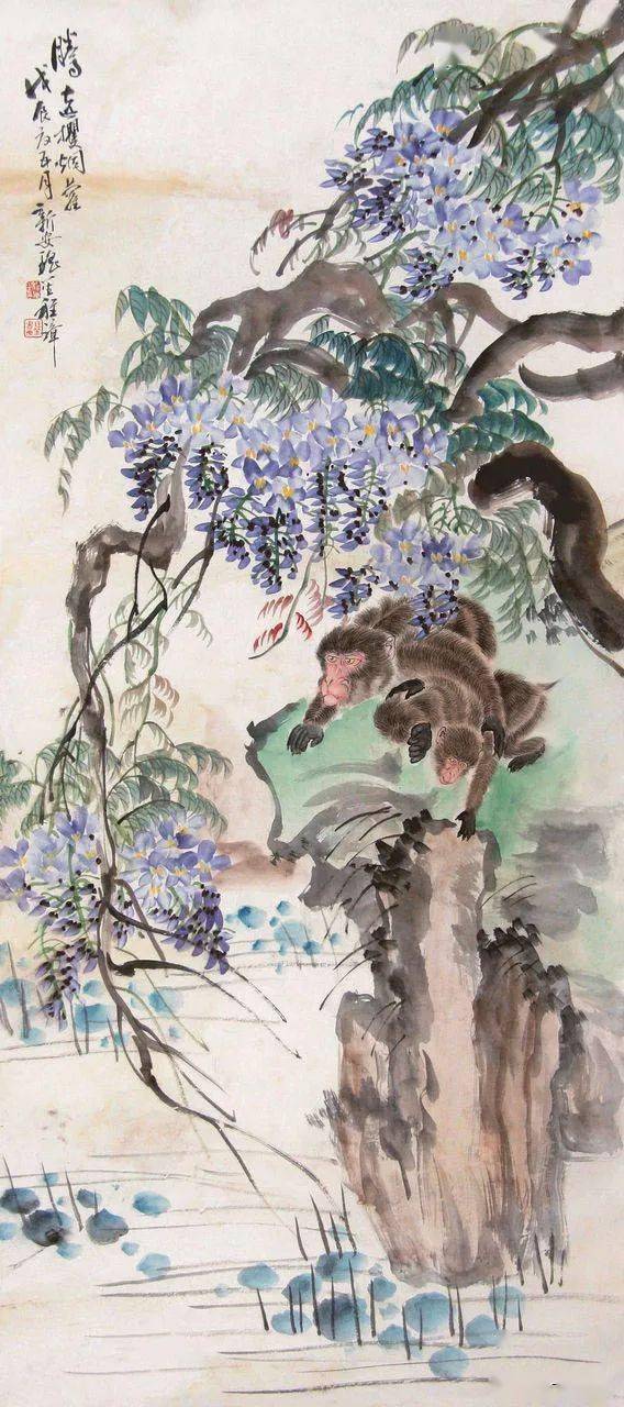 【掛け軸】「 猫戲図 程璋 號瑶笙 」中国 近代書画家 肉筆保證 唐物唐本 程璋：一个以中国画为本、以西洋画为用的绘画先行者_瑶笙