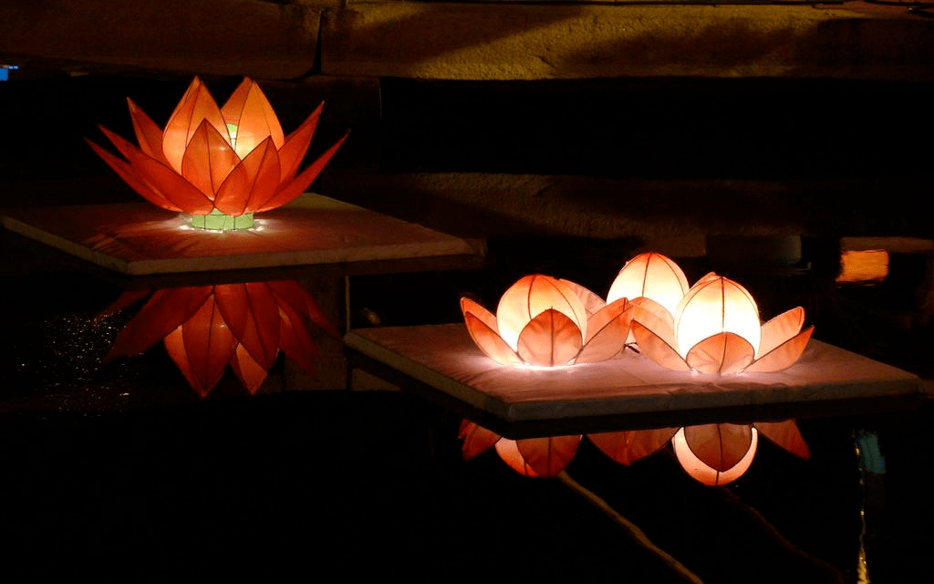 举杯邀明月喜迎中秋来点一盏属于你的花灯