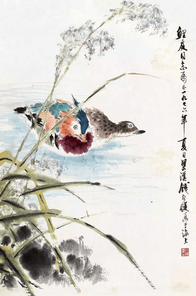 钱行健笔下的花鸟意境生动耐看