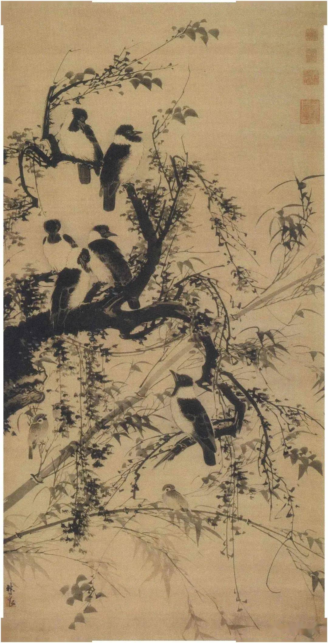 沈周 秋林读书图