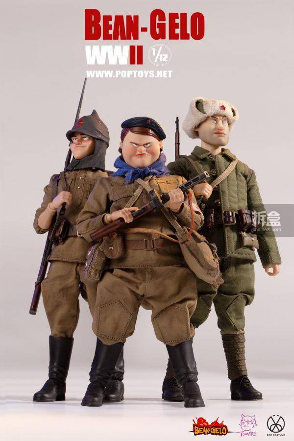 poptoys112大头兵第六弹歪打正着可动人偶兵人场景地台