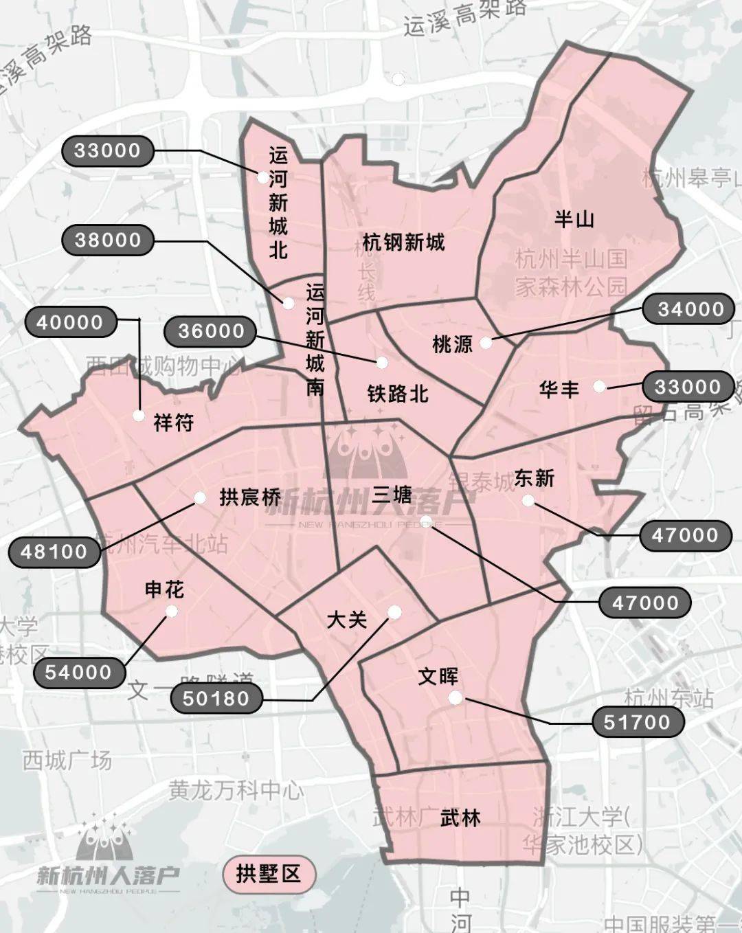 2021杭州各区新房限价地图出炉!临平区最高限价板块在哪?
