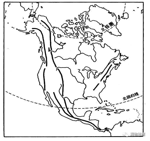 南北美洲的地形简图图片