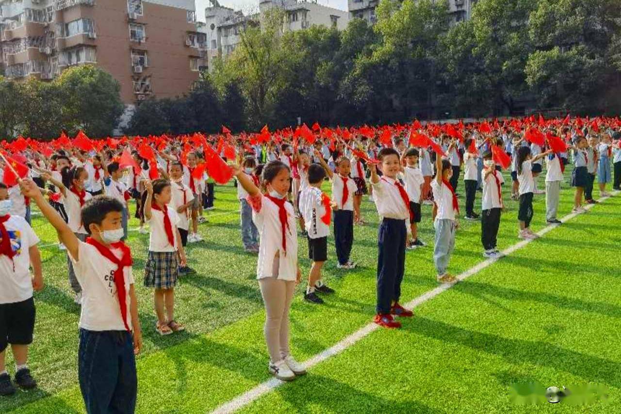 武汉汉阳区德才小学学生,深情表白我的国,挥舞国旗合唱