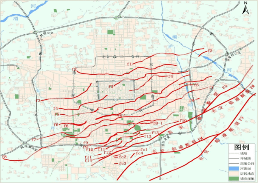 到现在,在西安一共发现了 14条地裂缝,遍布全城.