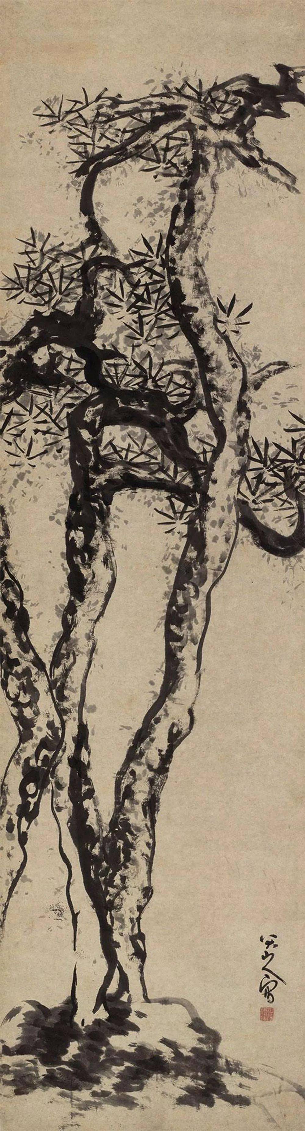 八大山人醉酒画松67你见过吗