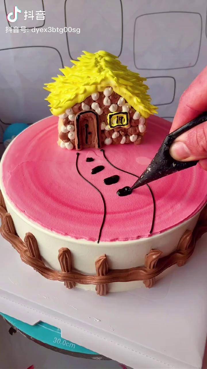 创意房子蛋糕制作一看就会你一定要看到最后哦有惊喜蛋糕生日快乐创意