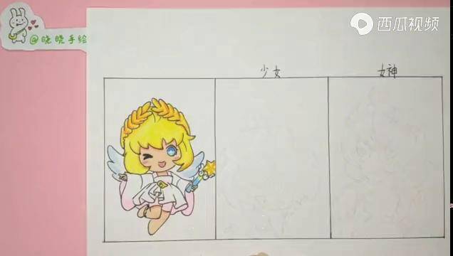 手绘迷你世界安吉洛斯变身少女和女神模样,画法简单对比哪个可爱