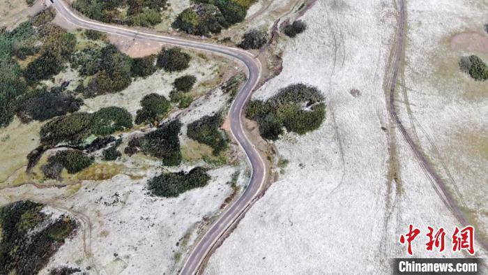 甘肃宕昌雪落八力草原 航拍如“冰川世界”