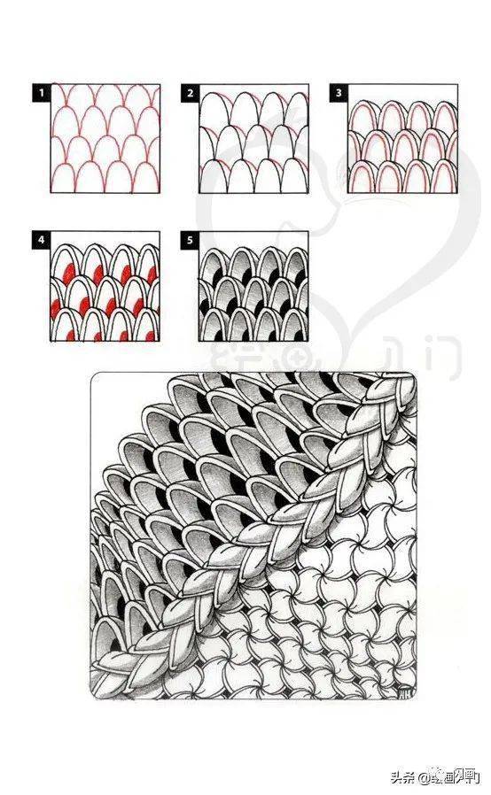 0基础也能画 10个漂亮的禅绕画图样分解步骤