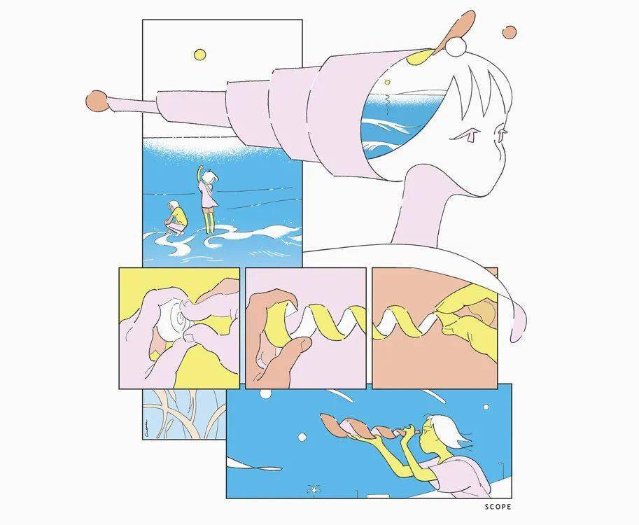 Genie 插画 | 未来主义也能唯美？空灵少女的梦幻世界