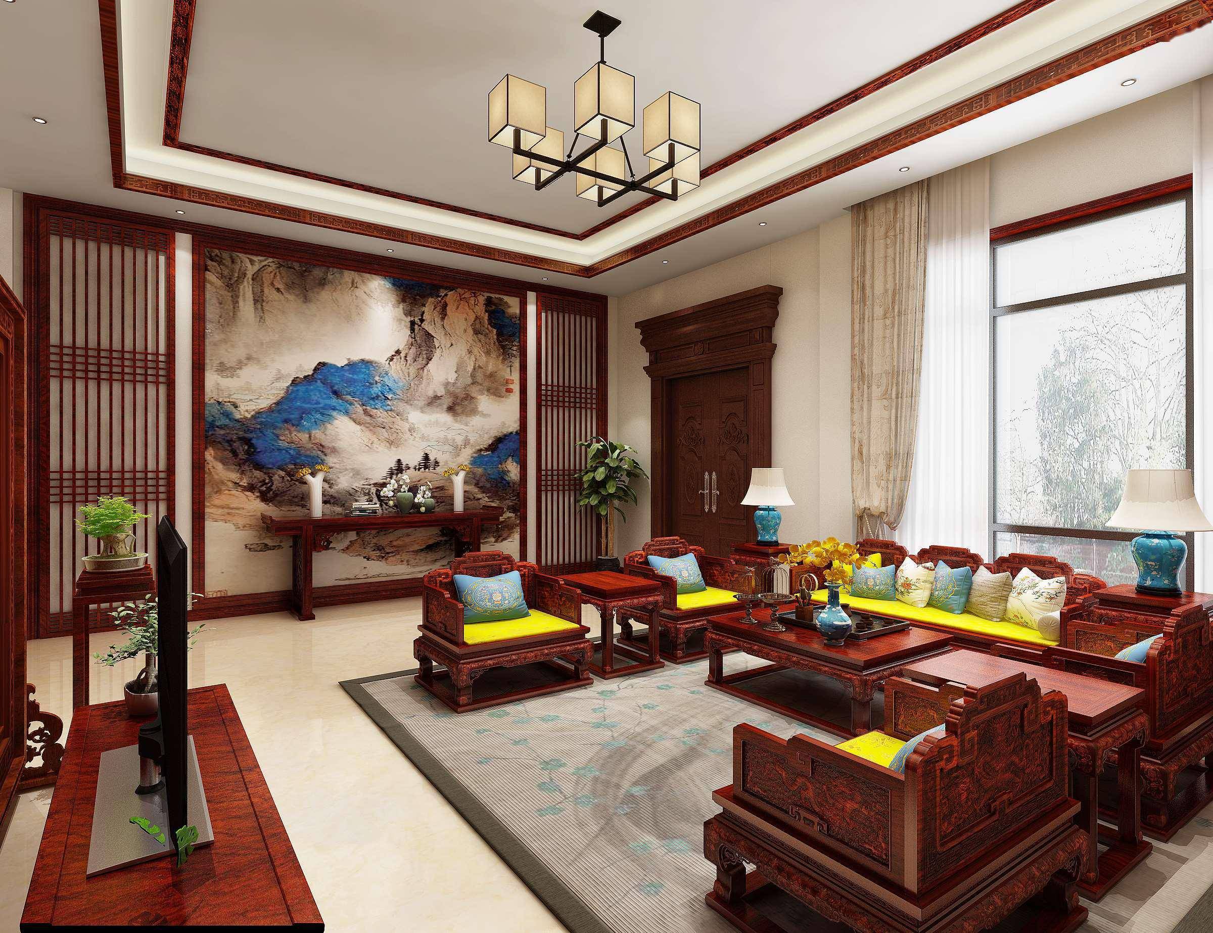 作为养老大宅,她以红木元素为主,融合了雍容华贵的中式元素,打造了