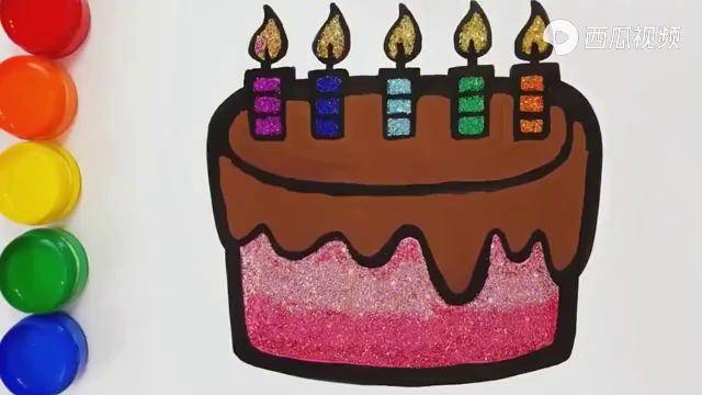 给妈妈最好的生日礼物为她绘画出一幅生日巧克力蛋糕