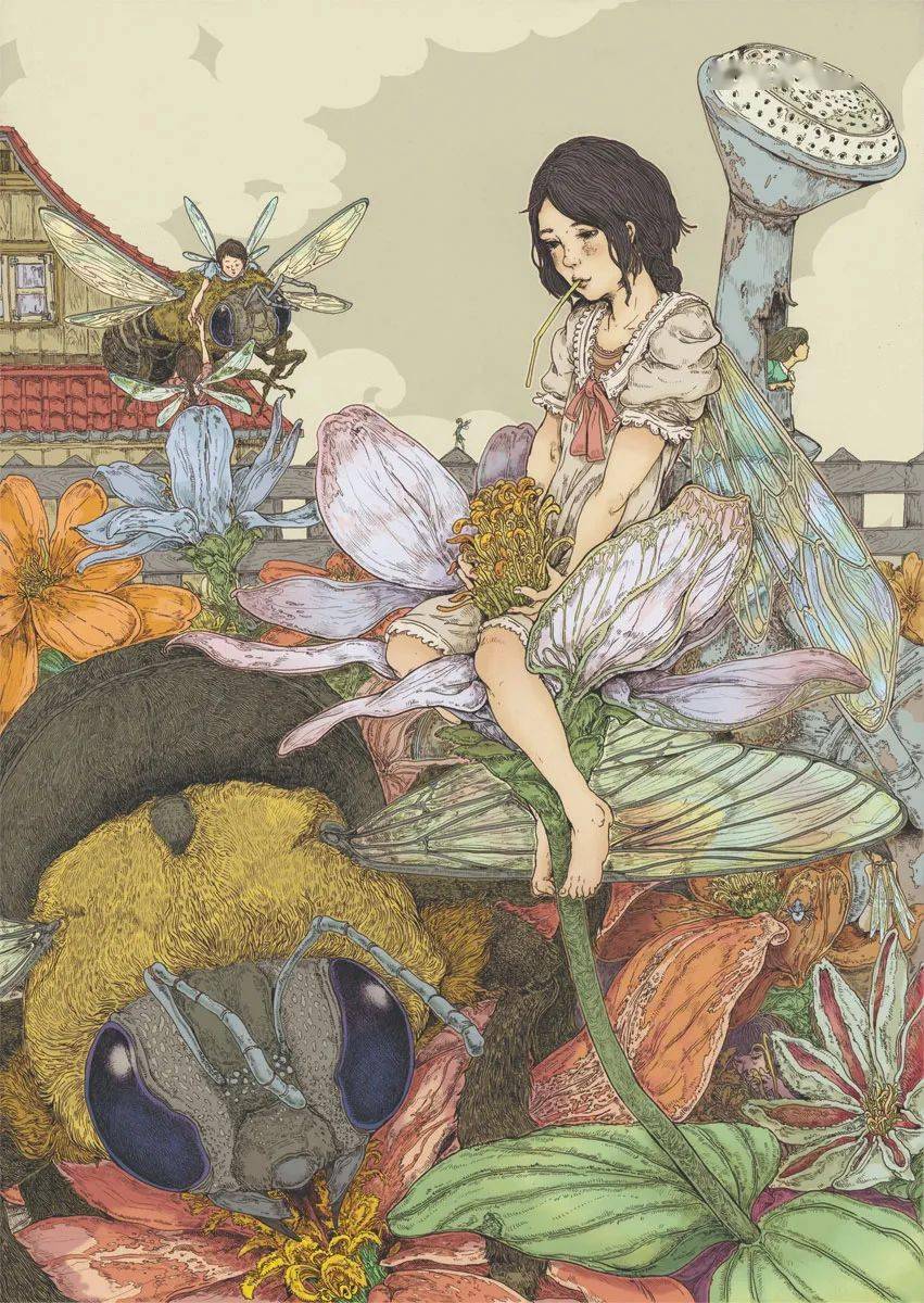 是的,他的插画复杂到你懒得抄!