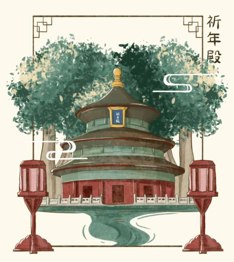北京天坛绘画作品图片