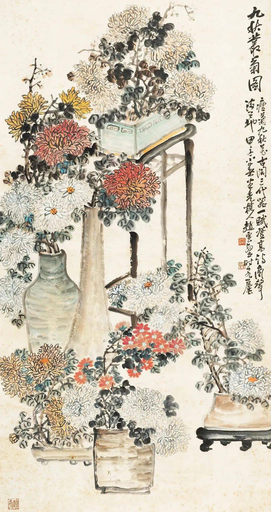 历代大师画菊:菊残犹有傲霜枝_菊花