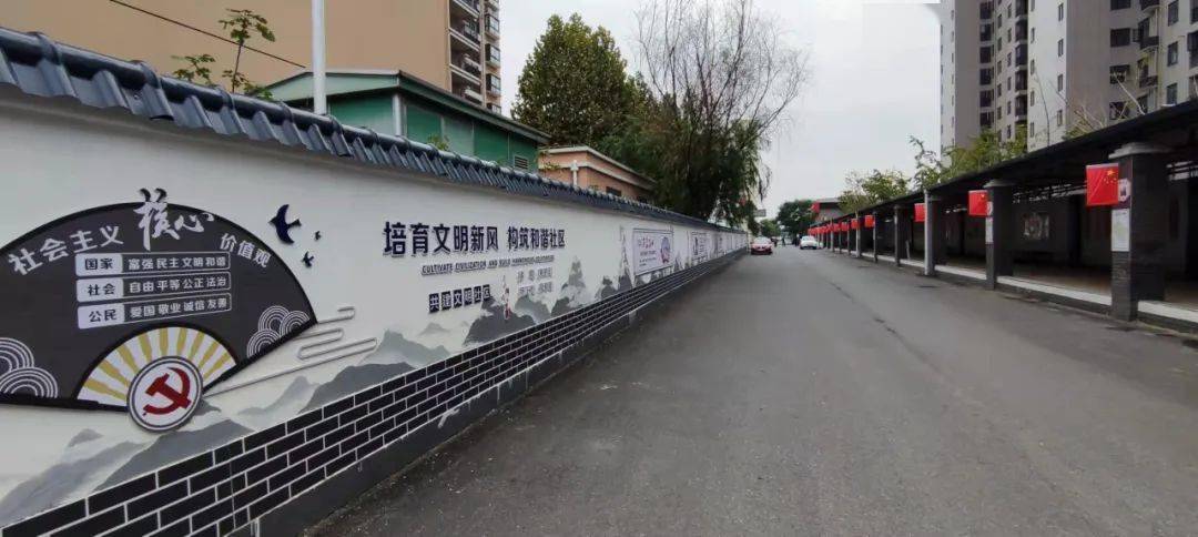 我为群众办实事安居社区打造百米文化长廊展现社区文明新风貌