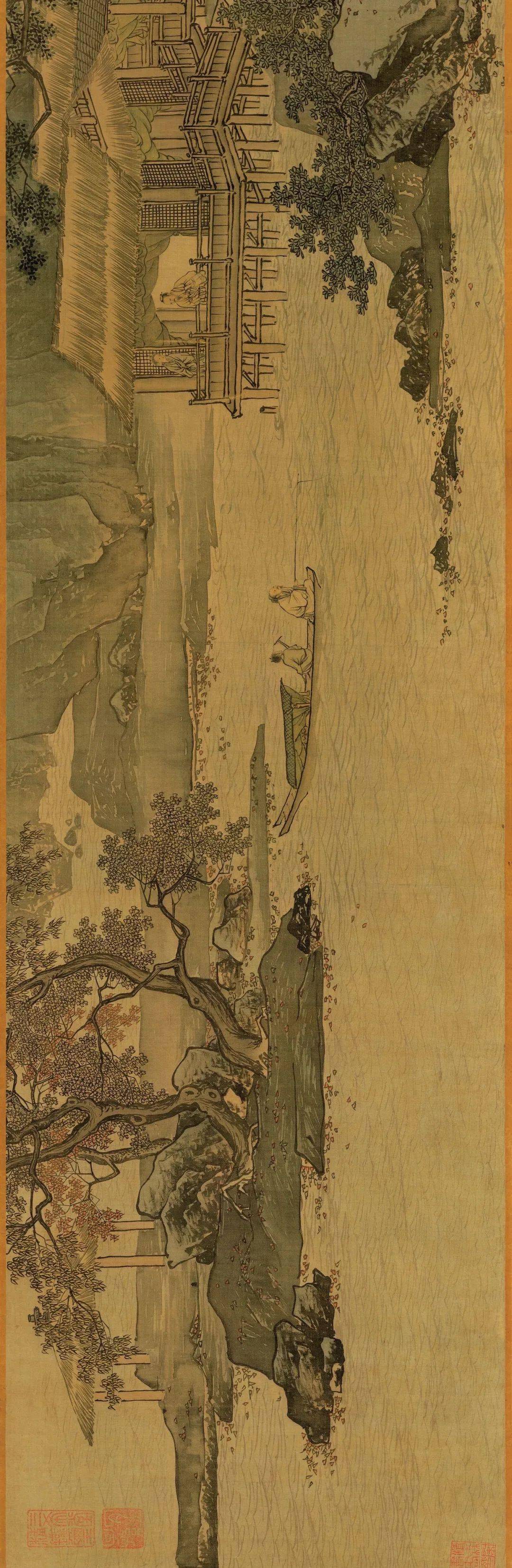 书画欣赏唐伯虎溪山渔隐图