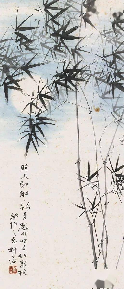 15幅月夜下的竹子真美