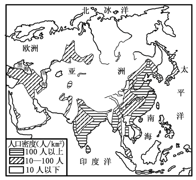 亚洲地形图手绘图片