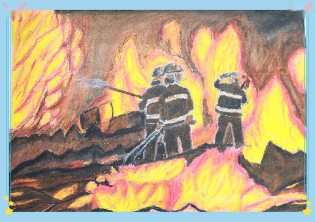 消防伴我成长格尔木市中小学消防主题绘画展