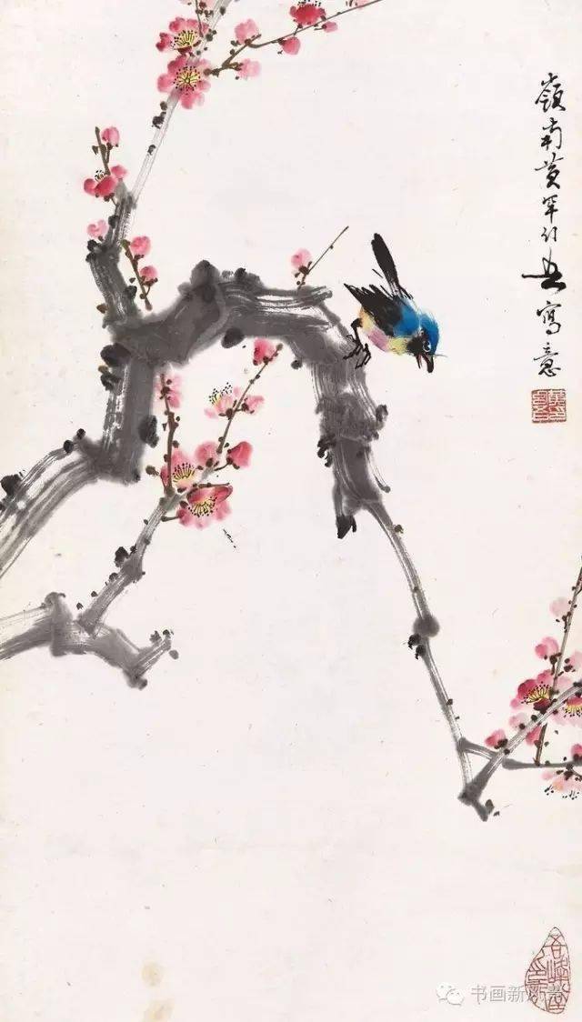 他画的梅花小鸟，真漂亮！_花鸟画