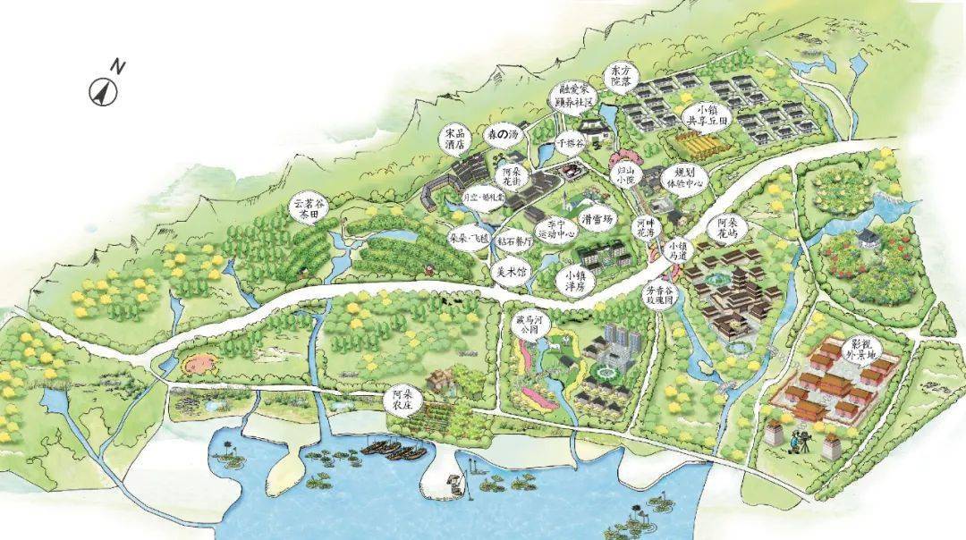 绘就阿朵农庄,阿朵小小镇,安麓酒店,图书馆,美术馆,融爱家藏马山颐养