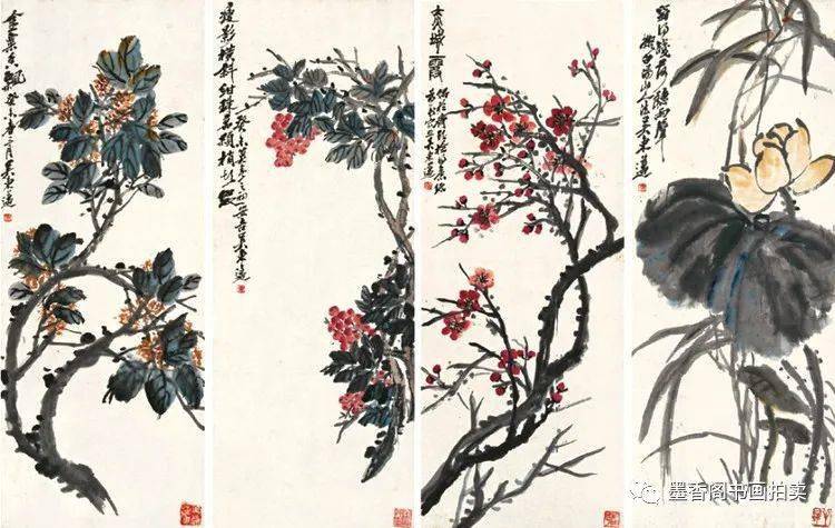 吴昌硕之子吴东迈花鸟国画作品精选