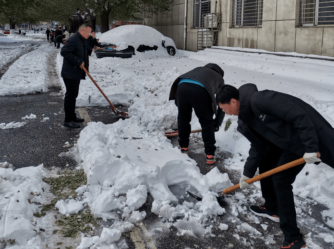 办实事∣市总工会党员干部铲雪除冰保畅通