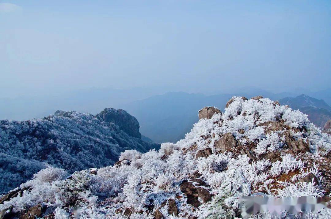 临海括苍山雪景图片