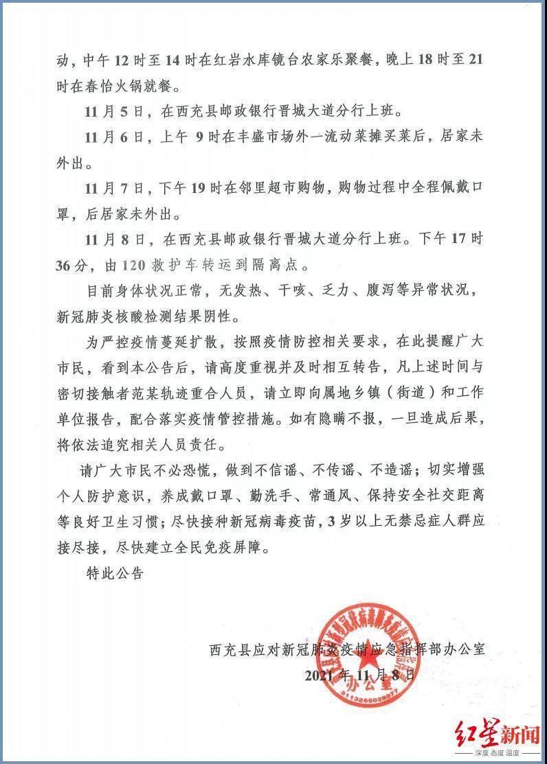 南充|四川西充：一确诊患者的密接者到过这些地方，轨迹重合者请立即报告