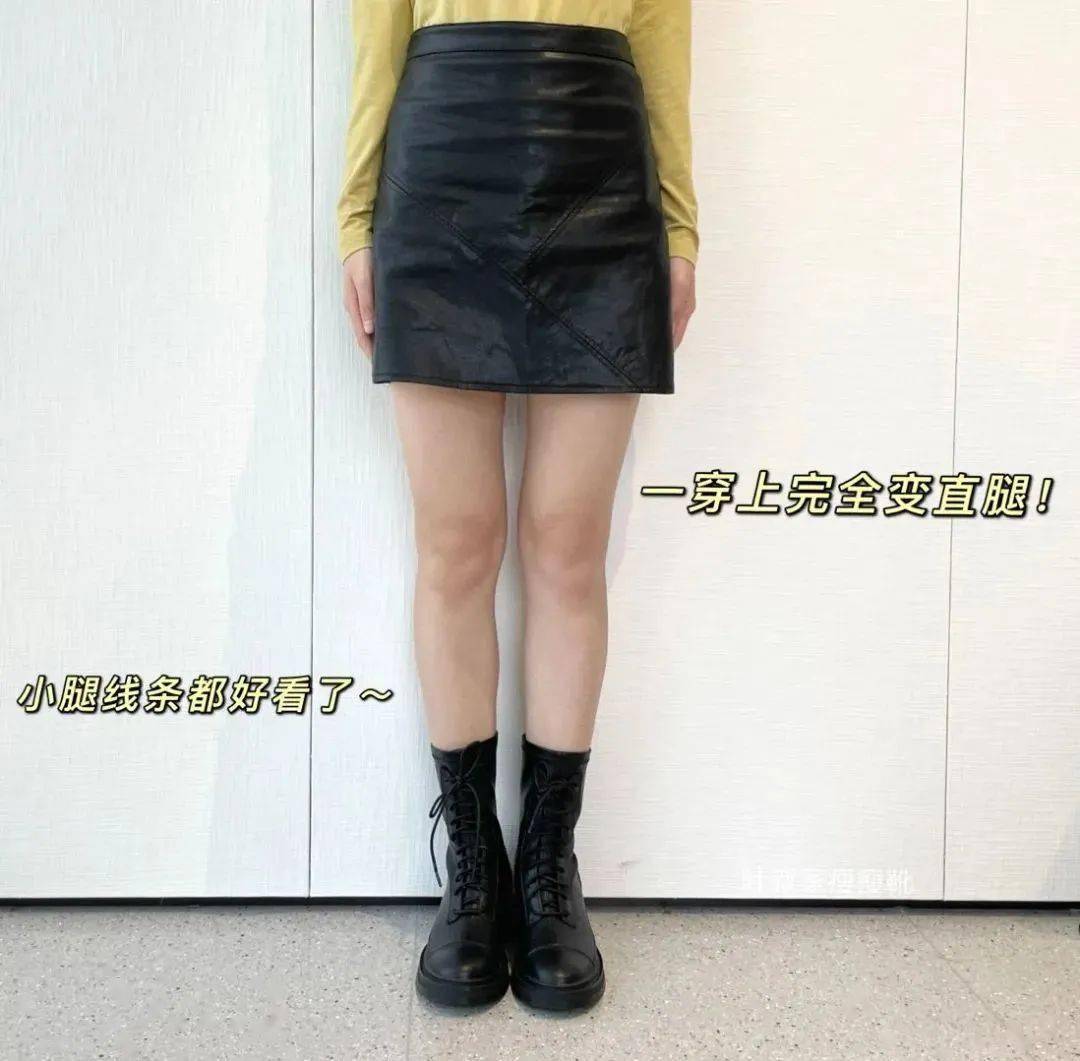 真皮 真皮马丁靴yyds！一穿腿长5cm，可盐可甜，秒变“人间腿精”！