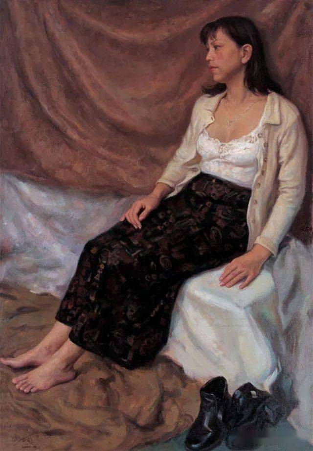 上海师范大学美院女教授张忆周油画