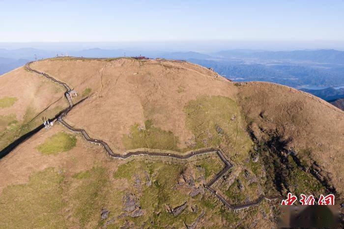 阳光|航拍江西武功山高山草甸 阳光下熠熠生辉