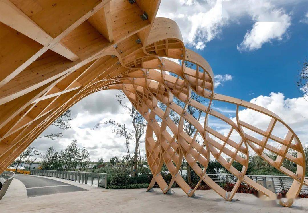 木构之美上海之鱼多点分布式木结构驿站景观空间