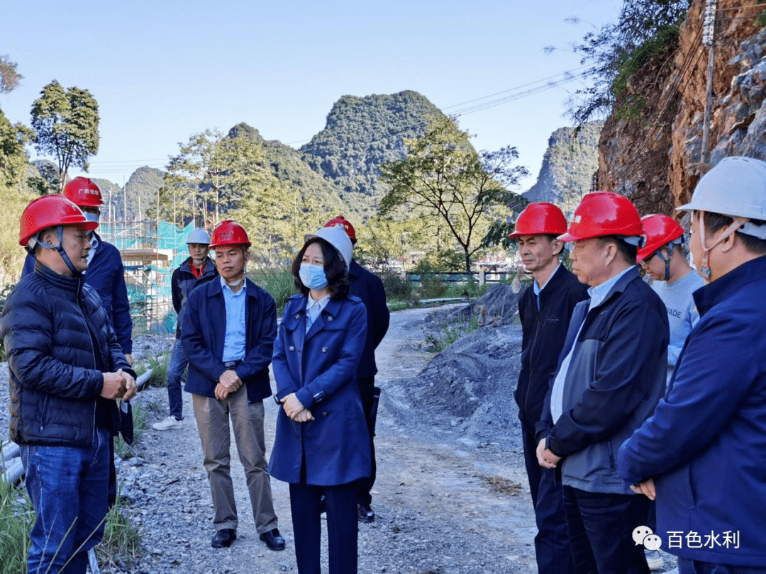 百色市水利局党组书记黄廷文陪同自治区督导组到平果市调研督导