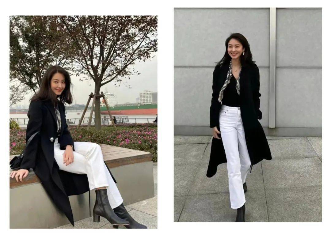 高领衫 长大衣+直筒裤=气质翻倍，这一套谁不说绝！