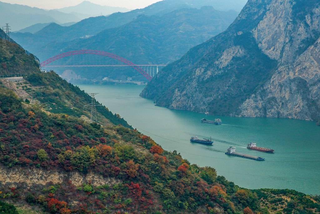 峡江|长江三峡红叶进入最佳观赏季 湖北秭归峡江山村“红霞”飞