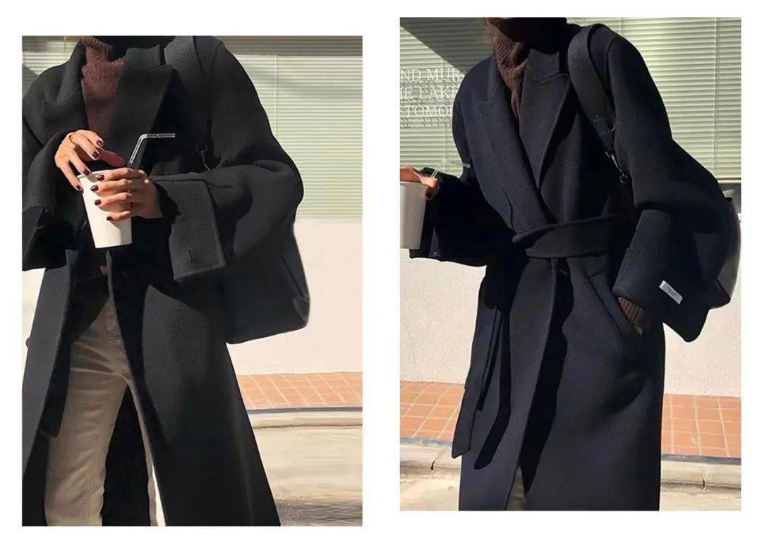 高领衫 长大衣+直筒裤=气质翻倍，这一套谁不说绝！