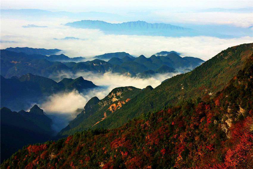 气势|四川宣汉：深秋大峡谷 漫山红叶醉游人