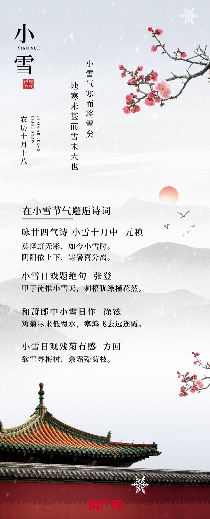 古籍|诗词里的小雪｜花雪随风不厌看