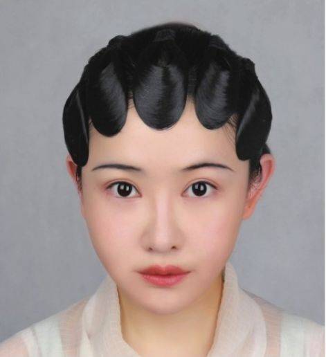 月样容仪俏:仿梨园戏曲造型_头发_面的_发髻