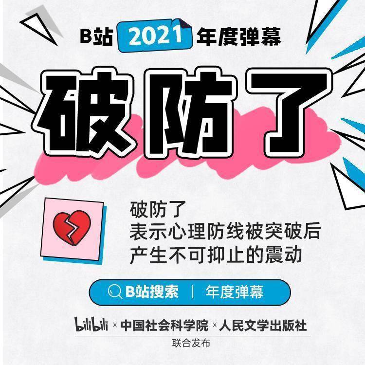 哔哩哔哩公布2021年度弹幕：“破防了”