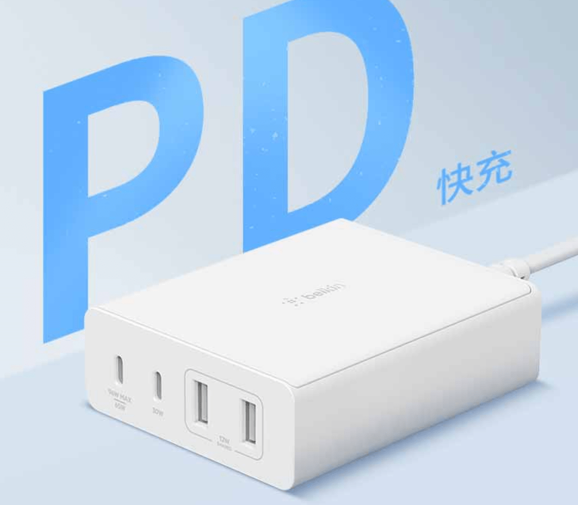 贝尔金推出 108W 四口 GaN 充电器，单口最高 96W