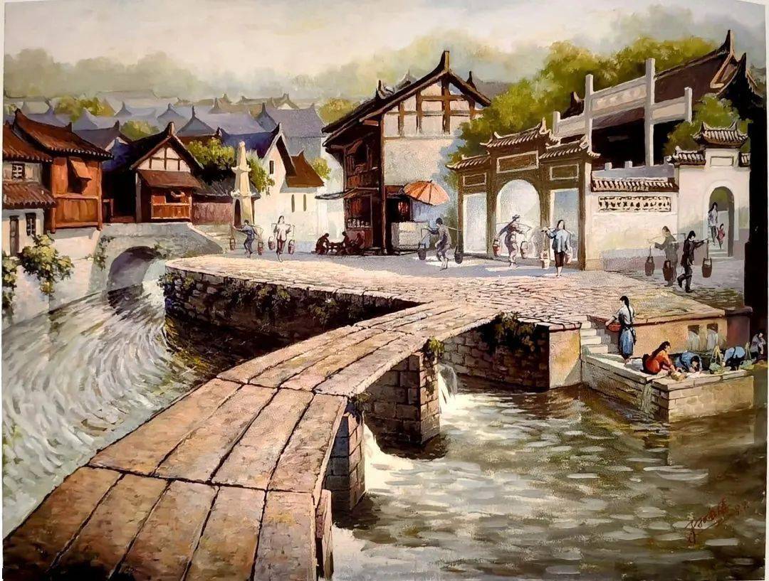 安顺风物安顺80岁高龄的画家用油画绘制记忆中的安顺