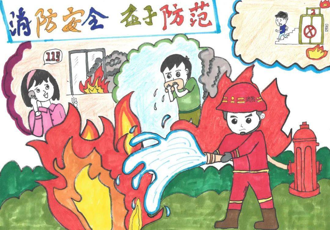 我是小小消防员第六届儿童消防作文绘画大赛作品展播(一)