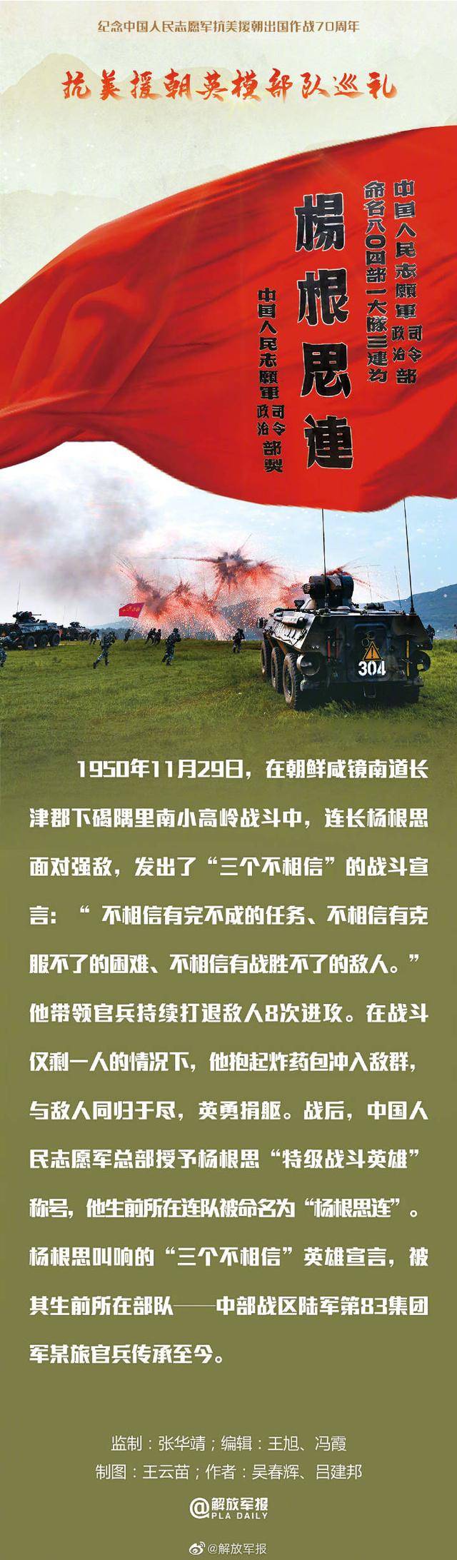 杨根思连三个不相信精神血脉相传